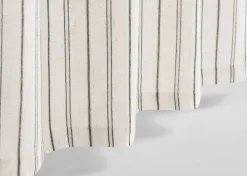 Urban Barn Aelene Striped Curtain Panel 96" Ivory/Black- Curtains