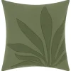 Urban Barn Ambrose Cotton Leaf Pillow 20x20 Green- Pillows