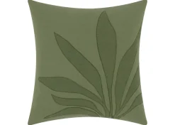Urban Barn Ambrose Cotton Leaf Pillow 20x20 Green- Pillows