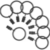 Urban Barn Ansel Drapery Rings Set of 8 Matte Black- Curtains