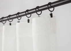 Urban Barn Ansel Drapery Rings Set of 8 Matte Black- Curtains