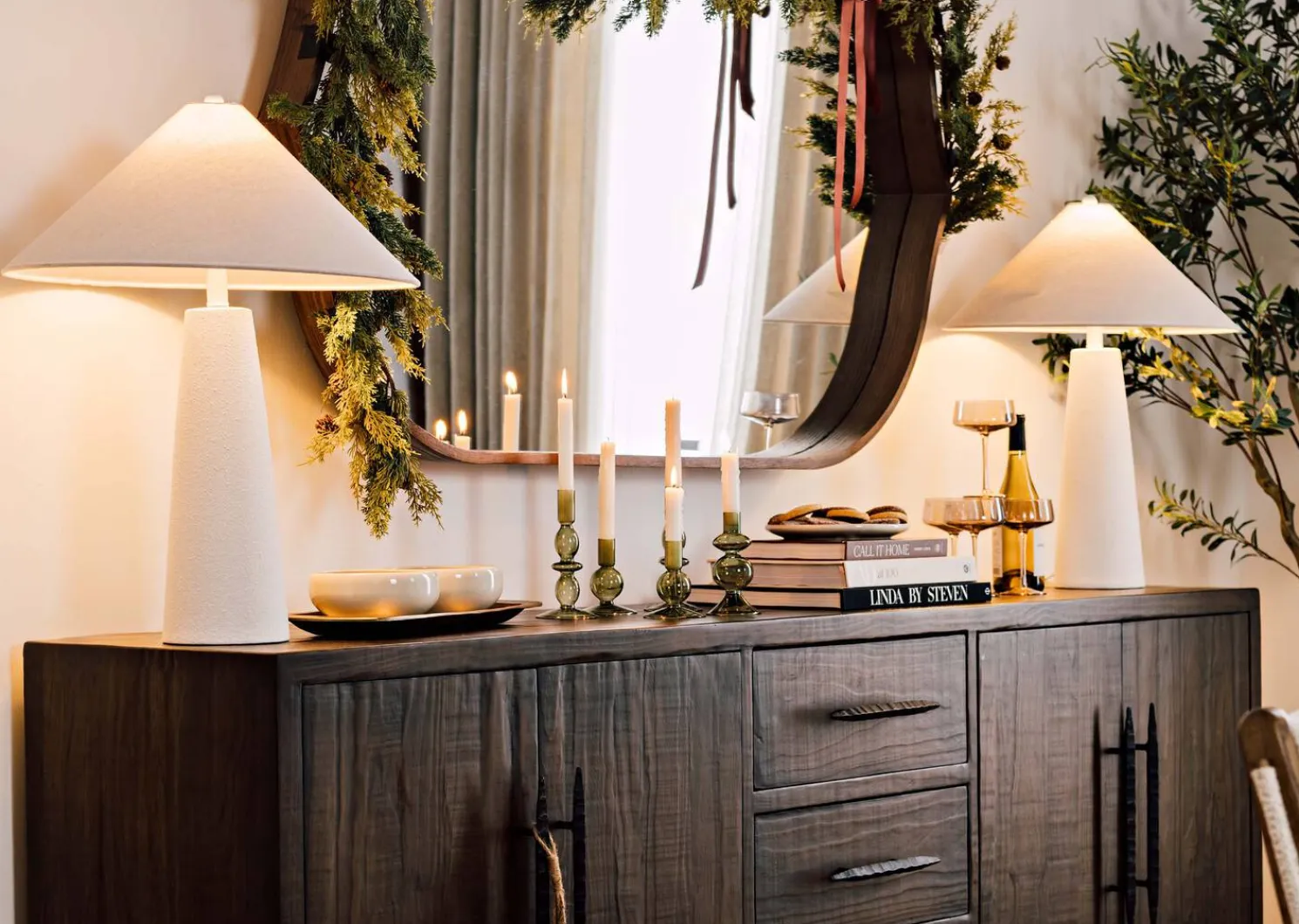 Urban Barn Ashern Wall Mirror Walnut- Mirrors