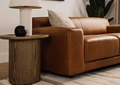 Urban Barn Beau Leather Sofa -Leo Tan- Sofas & Sectionals