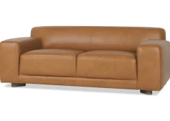 Urban Barn Beau Leather Sofa -Leo Tan- Sofas & Sectionals