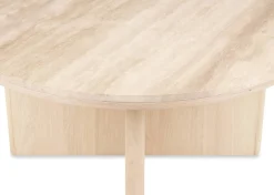 Urban Barn Bocelli Round Coffee Table -Lia Blonde/Travertine- Coffee Tables