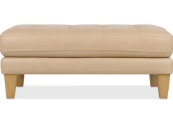 Urban Barn Carson Leather Ottoman- Ottomans & Benches