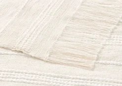 Urban Barn Cyrus Cotton Throw Ivory- Throws