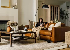 Urban Barn Gaetano Leather Sofa -Saddle Tan- Sofas & Sectionals