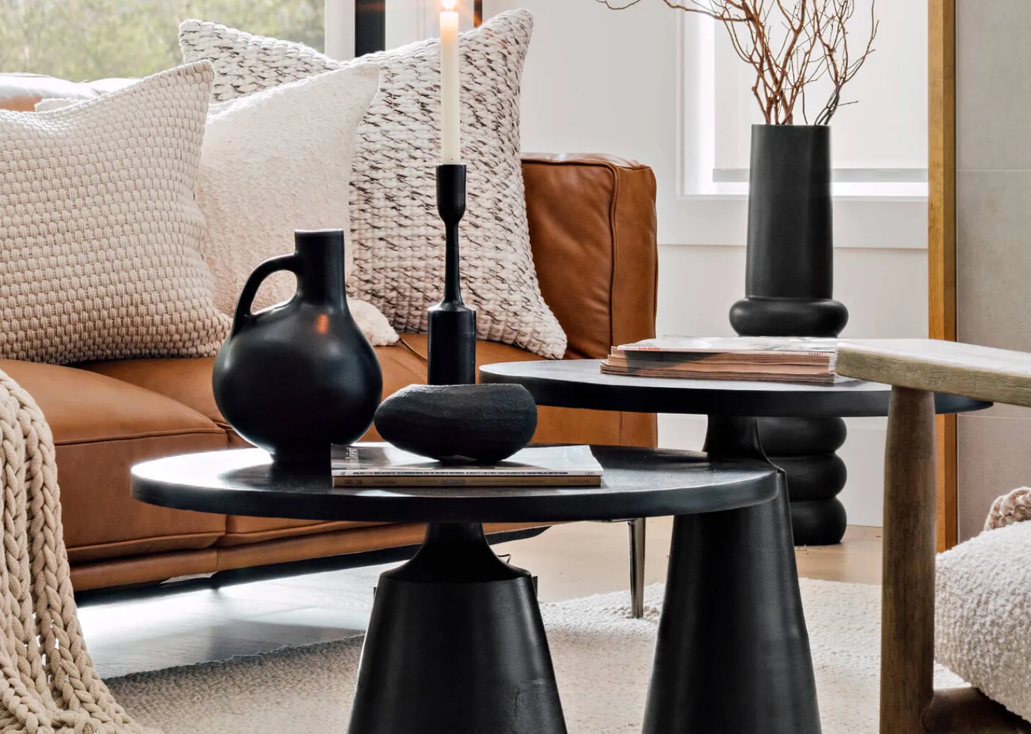 Urban Barn Gershwin Recycled Metal Side Table 24"- Side Tables