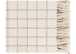 Urban Barn Hendricks Cotton Check Throw Nat/Cara- Throws
