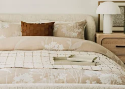 Urban Barn Hendricks Cotton Check Throw Nat/Cara- Throws