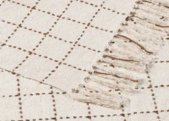 Urban Barn Hendricks Cotton Check Throw Nat/Cara- Throws