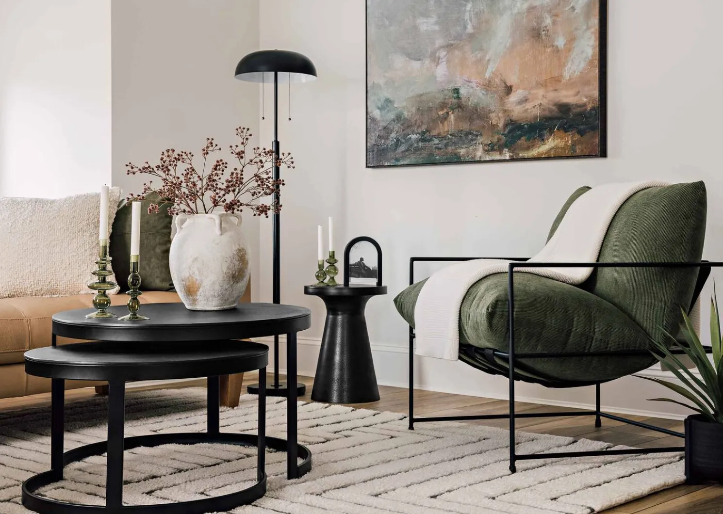 Urban Barn Irwin Recycled Metal Nesting Coffee Table Set- Coffee Tables