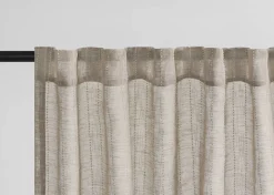 Urban Barn Ivan Striped Sheer Curtain Panel 96" Mushroom- Curtains