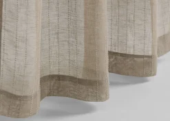 Urban Barn Ivan Striped Sheer Curtain Panel 96" Mushroom- Curtains