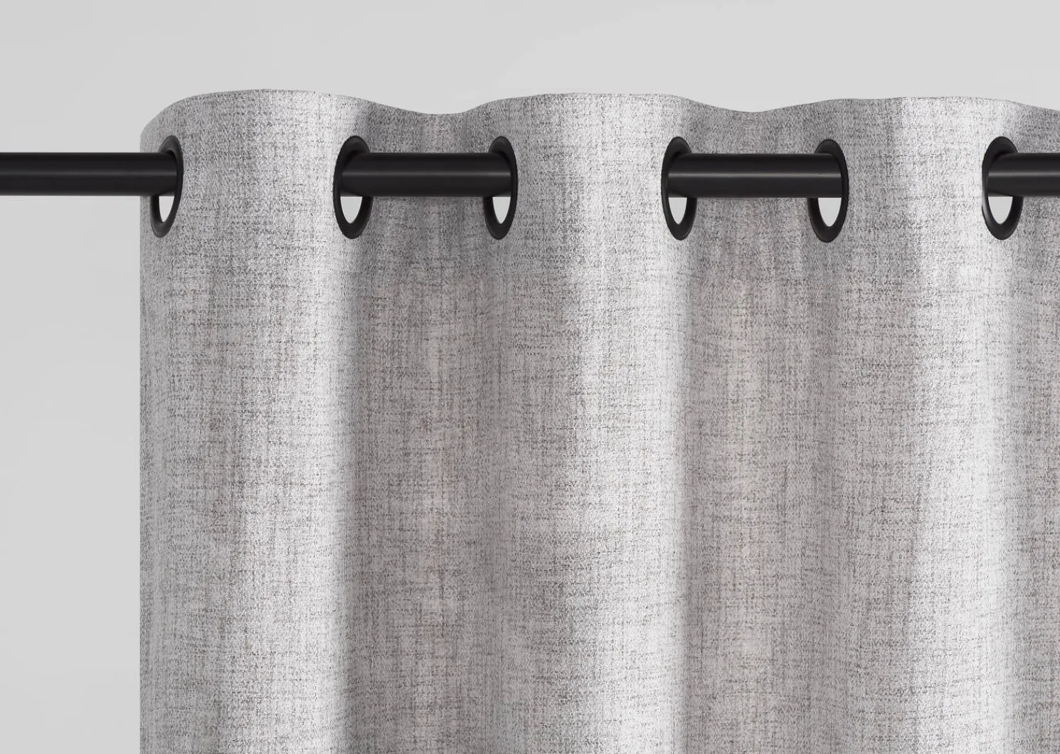 Urban Barn Kendra Curtain Panel 96" Grey/Black Grommet- Curtains