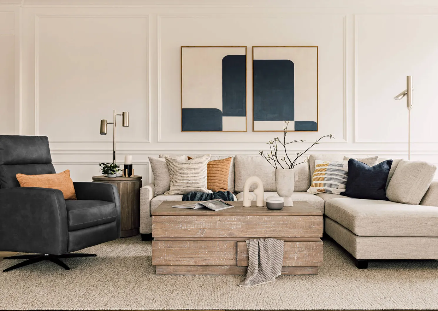 Urban Barn Liberty Sectional -Wesley Linen- Sofas & Sectionals