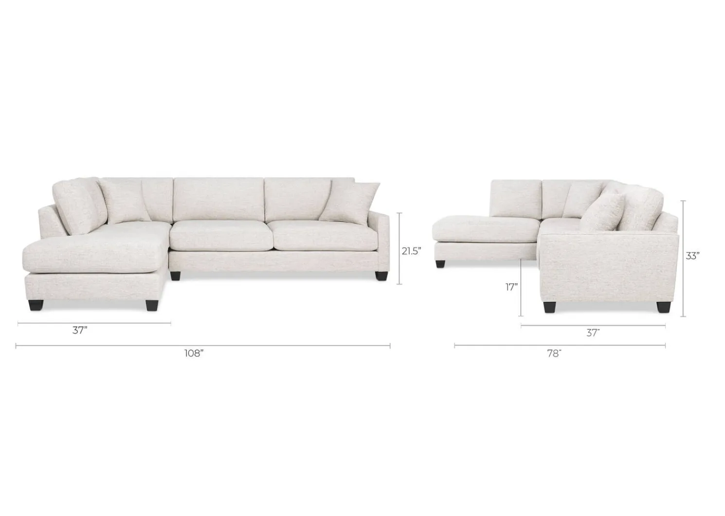 Urban Barn Liberty Sectional -Wesley Linen- Sofas & Sectionals