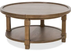 Urban Barn Merrin Round Coffee Table -Larke Brandy- Coffee Tables