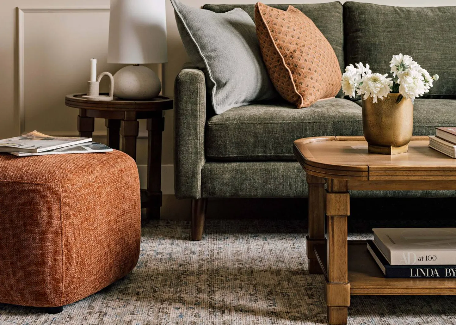 Urban Barn Merrin Round Side Table -Larke Brandy- Side Tables