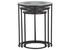 Urban Barn Modello Recycled Metal Nesting Table Set -Charcoal- Side Tables