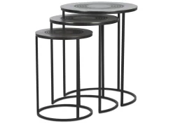 Urban Barn Modello Recycled Metal Nesting Table Set -Charcoal- Side Tables