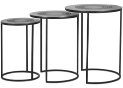 Urban Barn Modello Recycled Metal Nesting Table Set -Charcoal- Side Tables