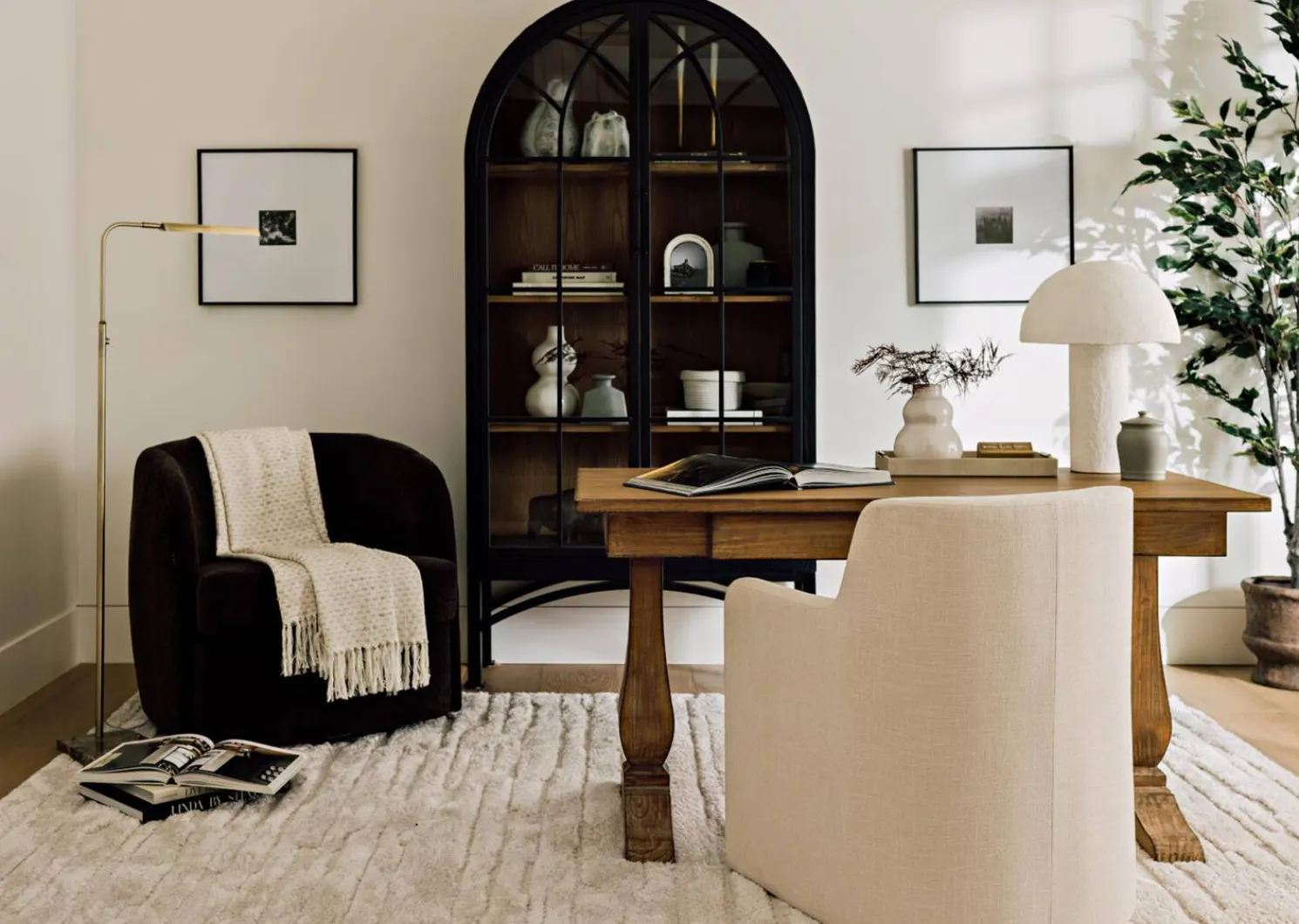 Urban Barn Oscar LED Floor Lamp Brass- Floor Lamps