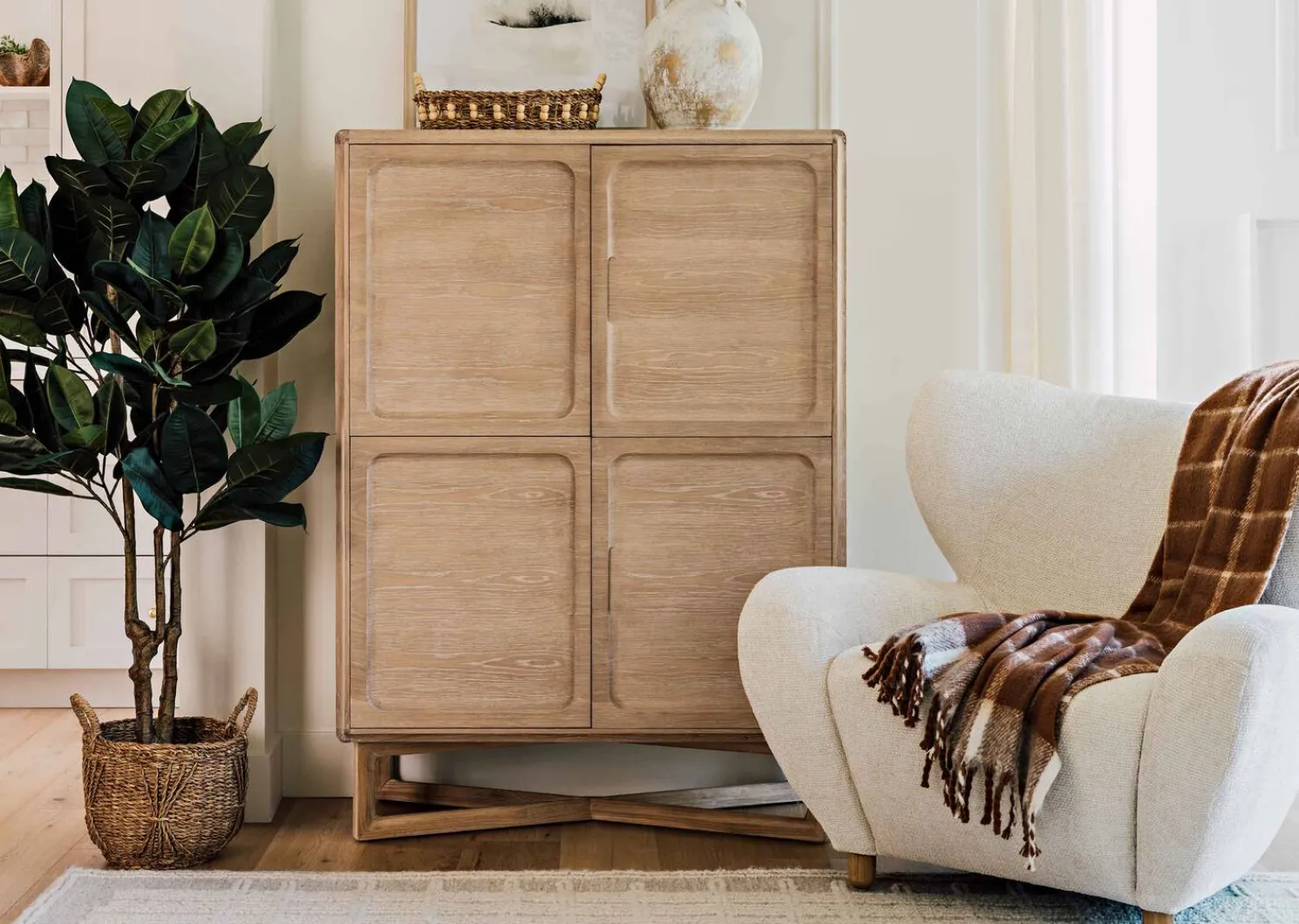 Urban Barn Remi Windowpane Plaid Throw- Throws