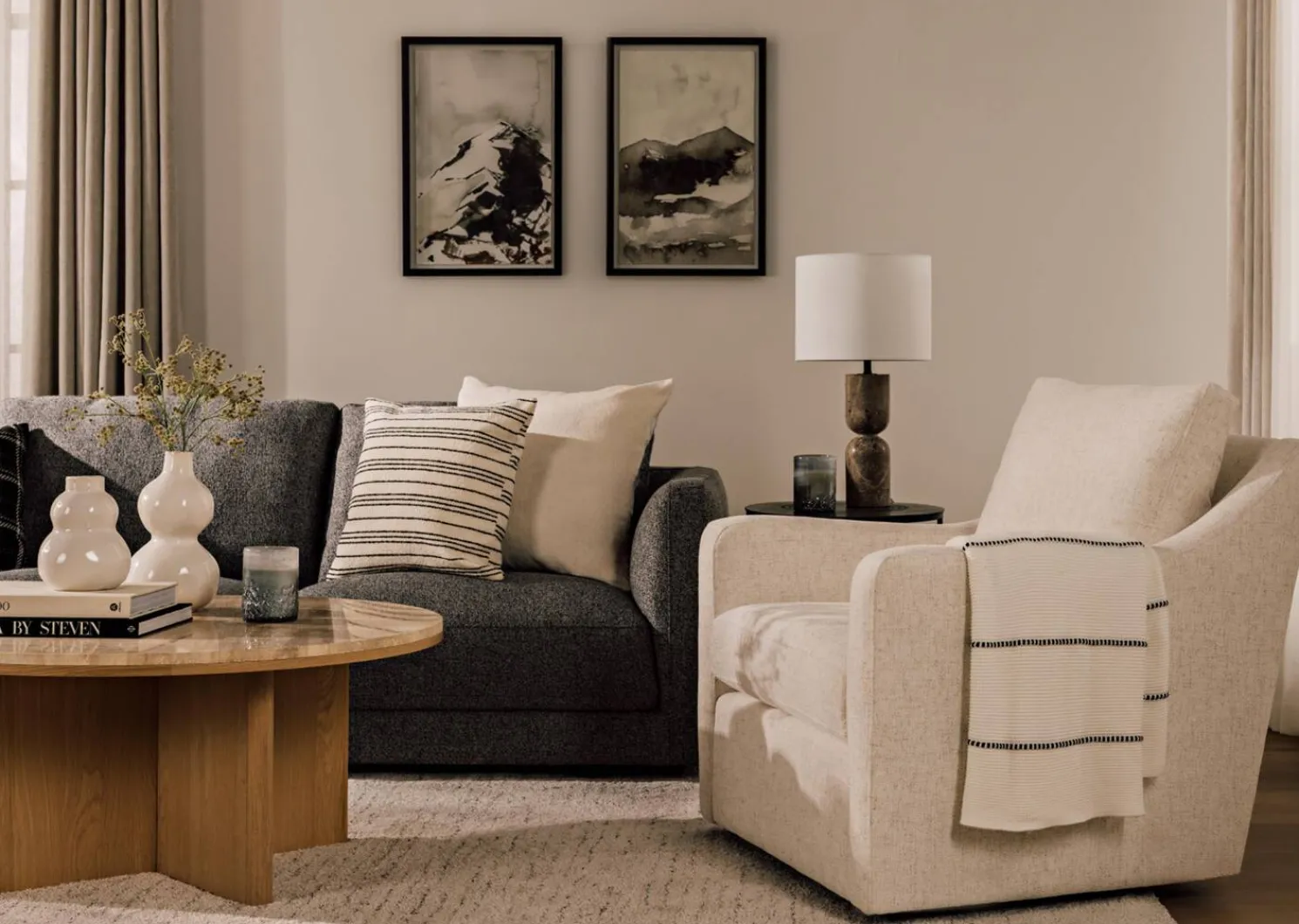 Urban Barn Rorke Swivel Chair- Accent Chairs