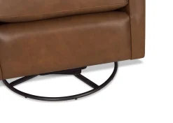Urban Barn Sadie Leather Swivel Armchair -Arlo Rum- Accent Chairs