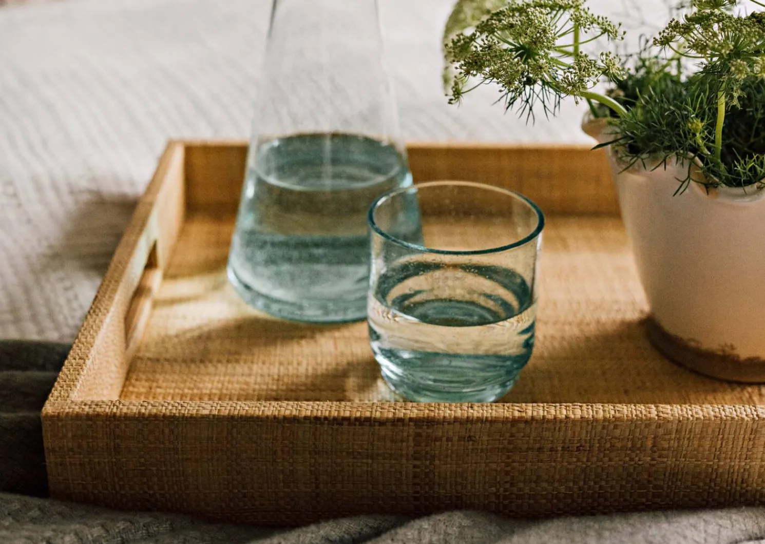 Urban Barn Silvana Raffia Tray Rectangular Natural- Trays