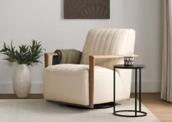 Urban Barn Simone Leather Swivel Chair- Accent Chairs
