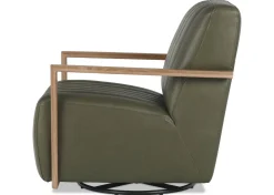 Urban Barn Simone Leather Swivel Chair- Accent Chairs