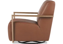 Urban Barn Simone Leather Swivel Chair- Accent Chairs