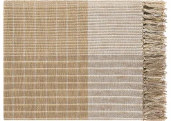 Urban Barn Stevie Cotton Plaid Throw Fawn/Multi- Throws