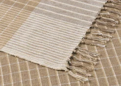 Urban Barn Stevie Cotton Plaid Throw Fawn/Multi- Throws