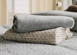Urban Barn Withers Cotton Throw Natural/Ash- Throws