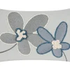 Urban Barn Zena Cotton Floral Pillow 14x24 Iv/Blue- Pillows